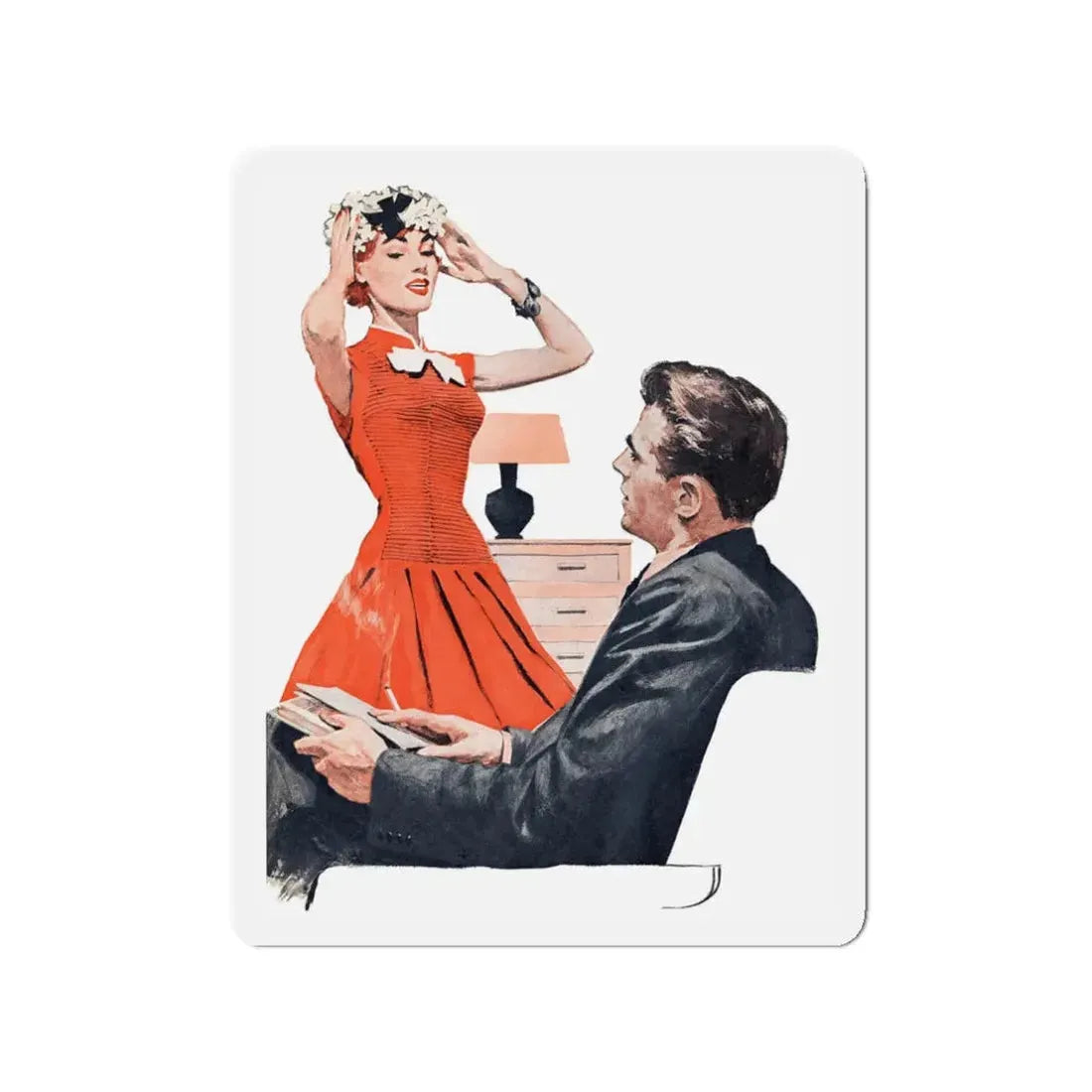 Most Surprising by Margaret and Leslie Gordon Barnard, Woman's Day, 1958 (Magazine Illustration) Refrigerator Magnet - The Sticker Space