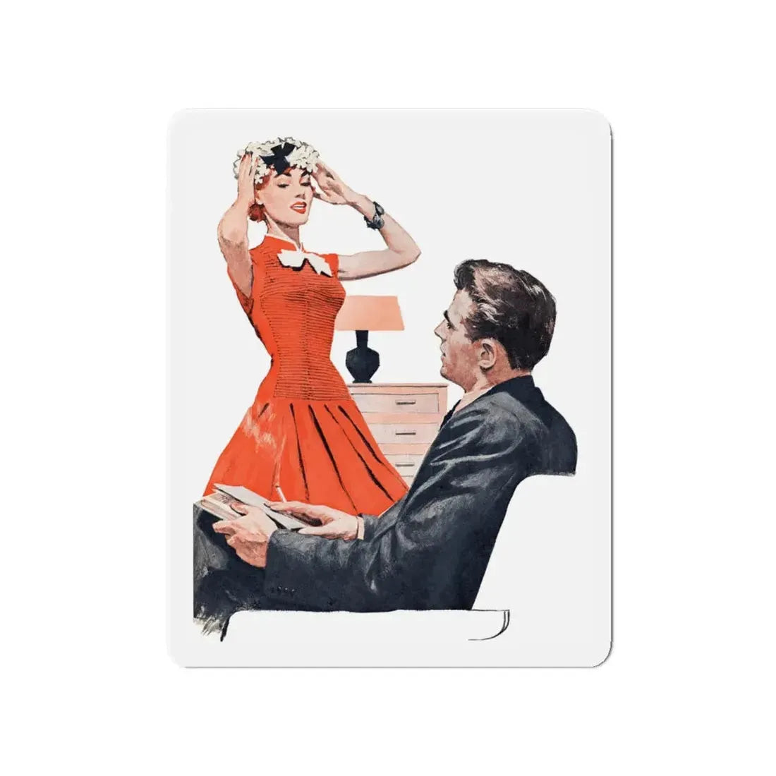 Most Surprising by Margaret and Leslie Gordon Barnard, Woman's Day, 1958 (Magazine Illustration) Refrigerator Magnet - The Sticker Space