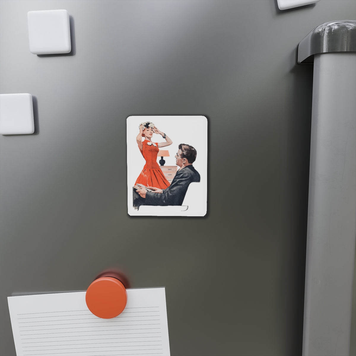 Most Surprising by Margaret and Leslie Gordon Barnard, Woman's Day, 1958 (Magazine Illustration) Refrigerator Magnet-The Sticker Space