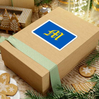 Mostyska Raion flag (Ukraine) STICKER Vinyl Kiss-Cut Decal - The Sticker Space