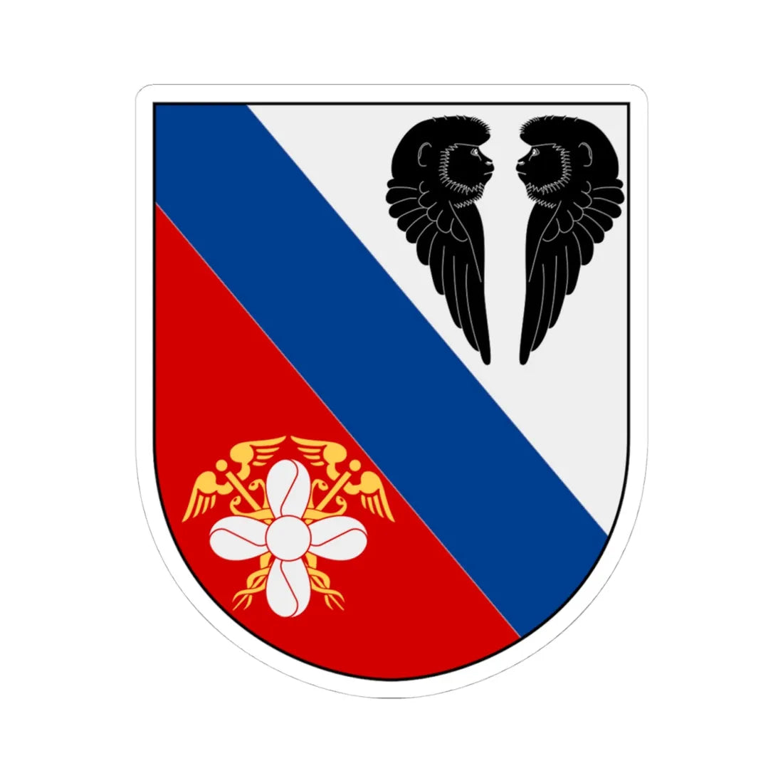 Motala stad vapen (Sweden) (Coat of Arms) STICKER Vinyl Kiss-Cut Decal 4 Inch White - The Sticker Space