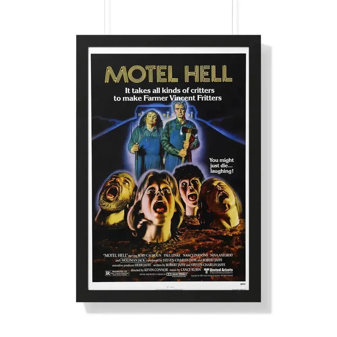 MOTEL HELL 1980 - Framed Movie Poster 20" x 30" Black - The Sticker Space