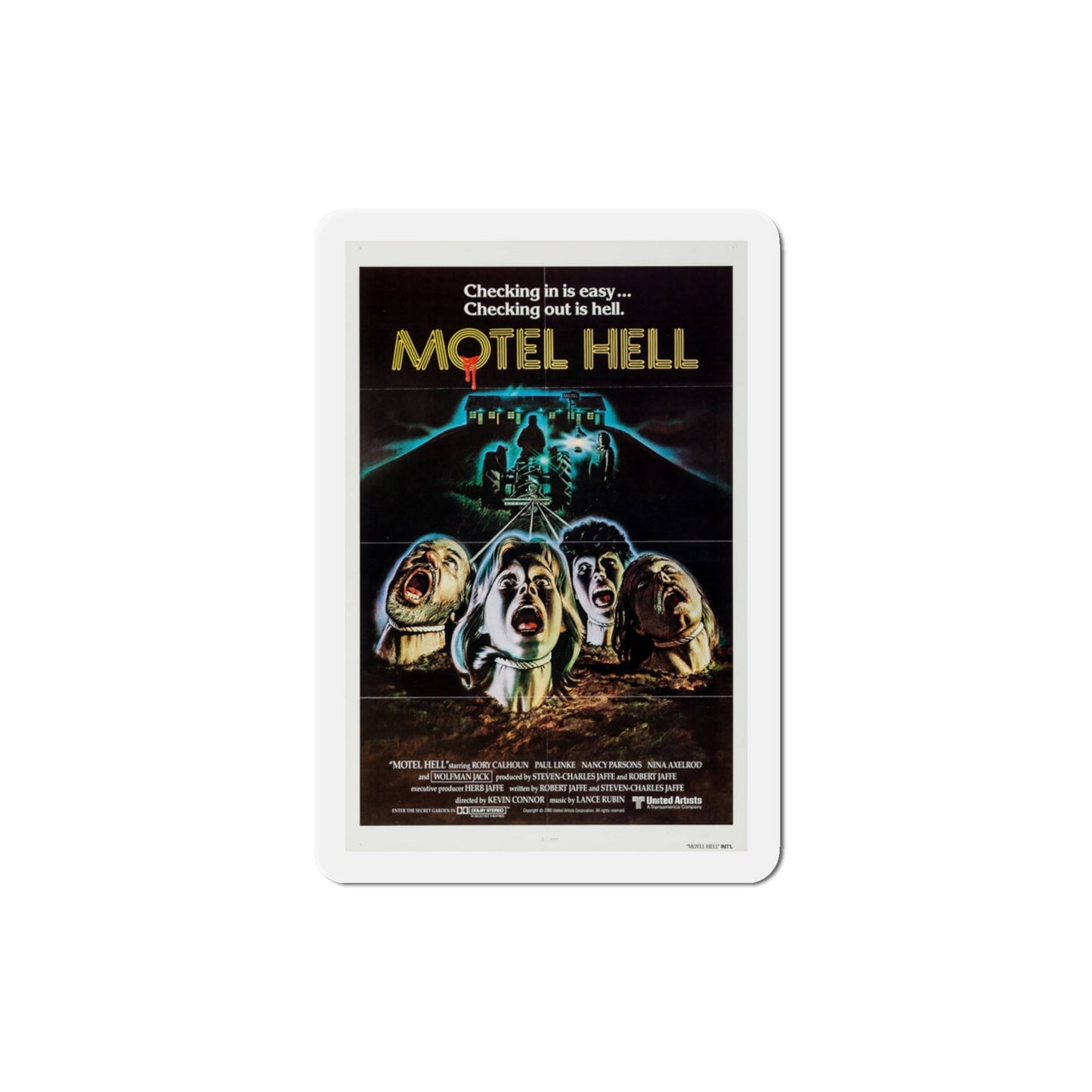 Motel Hell 1980 Movie Poster Die-Cut Magnet-3" x 3"-The Sticker Space