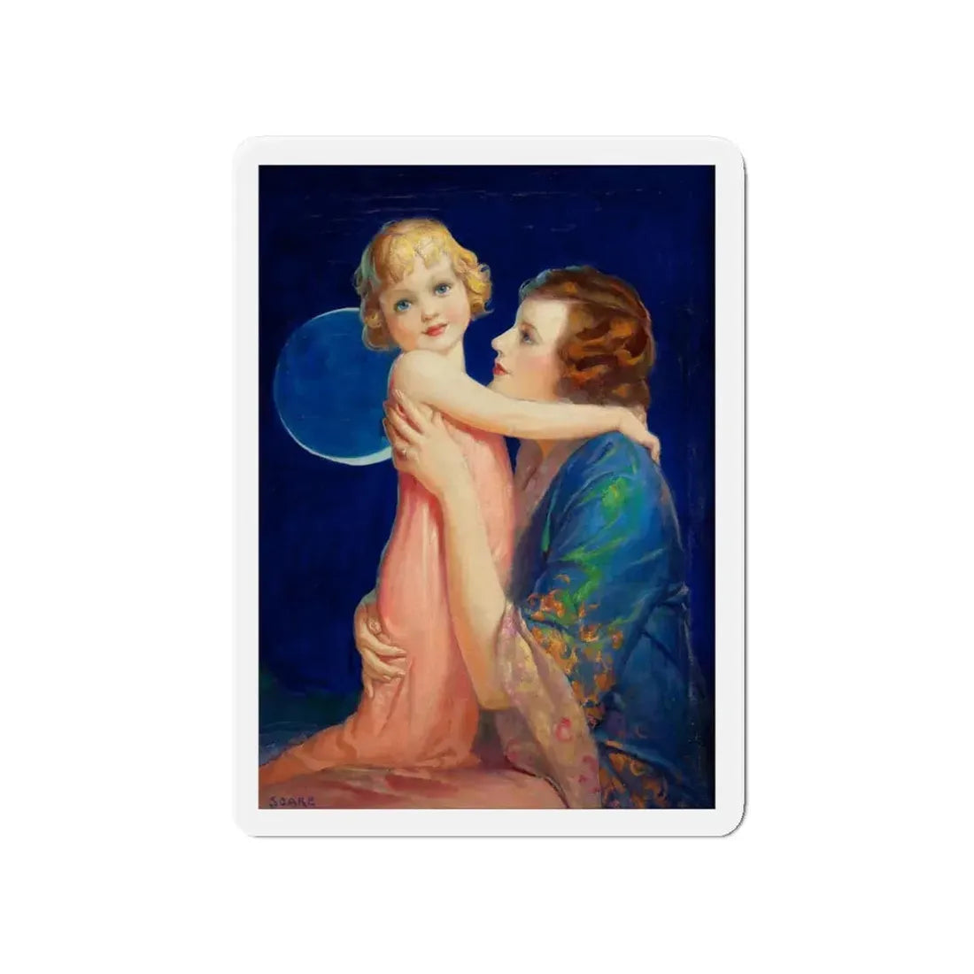 Mother and Child (1) (Magazine Illustration) Refrigerator Magnet 4 Inch - The Sticker Space