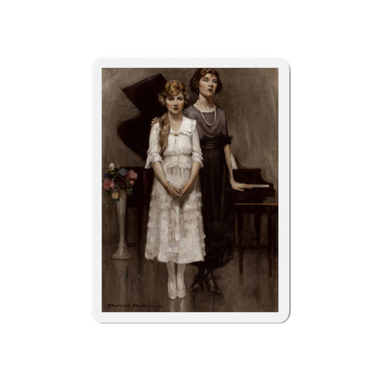 Mother and Daughter (Magazine Illustration) Refrigerator Magnet-6 × 6"-The Sticker Space