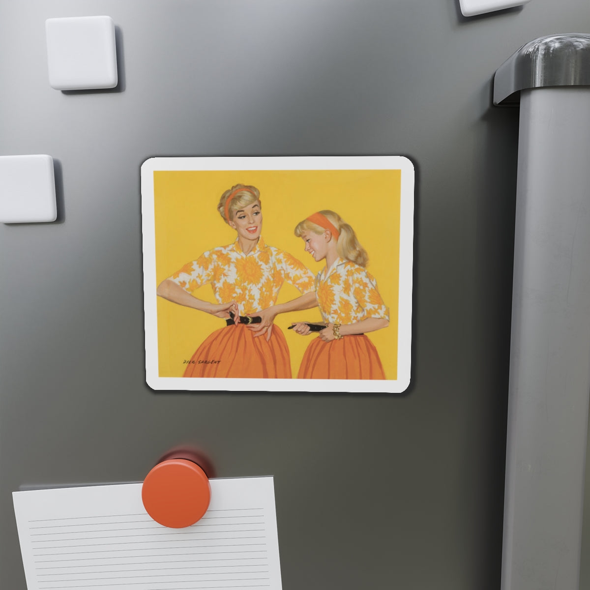 Mother and Daughter, Post Cereal Advertisement, 1958 (Magazine Illustration) Refrigerator Magnet-The Sticker Space