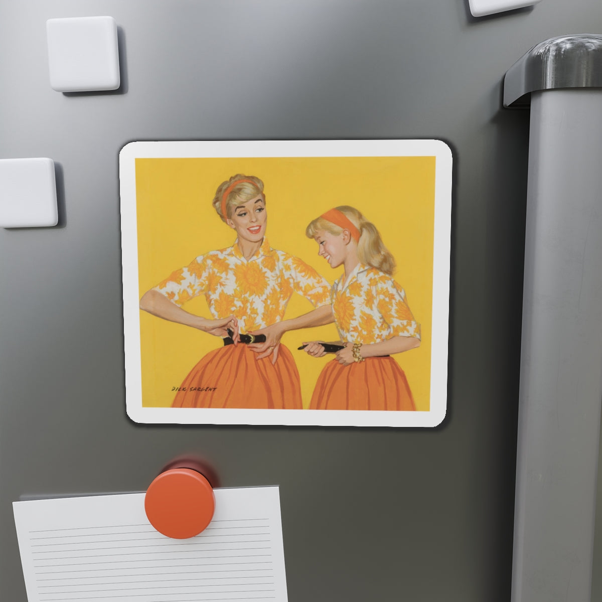 Mother and Daughter, Post Cereal Advertisement, 1958 (Magazine Illustration) Refrigerator Magnet-The Sticker Space