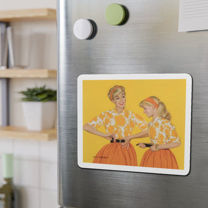 Mother and Daughter, Post Cereal Advertisement, 1958 (Magazine Illustration) Refrigerator Magnet-The Sticker Space