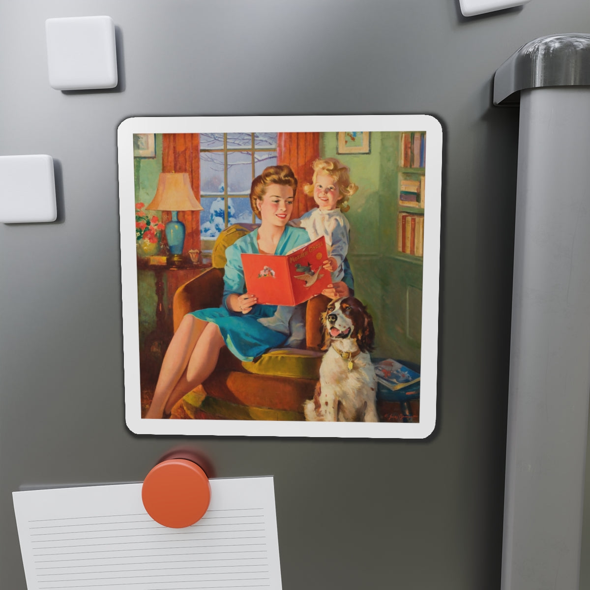 Mother Goose Stories (Magazine Illustration) Refrigerator Magnet-The Sticker Space