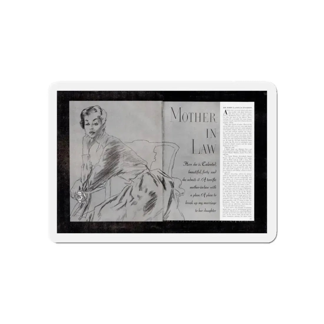 Mother In Law (1), Cosmopolitan, February 1954 (Magazine Illustration) Refrigerator Magnet 5 Inch - The Sticker Space