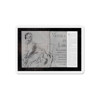 Mother In Law (1), Cosmopolitan, February 1954 (Magazine Illustration) Refrigerator Magnet 6 Inch - The Sticker Space