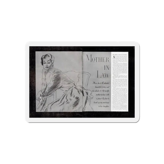 Mother In Law (1), Cosmopolitan, February 1954 (Magazine Illustration) Refrigerator Magnet 6 Inch - The Sticker Space