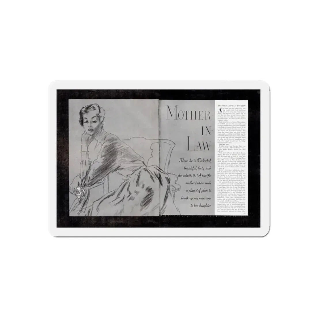 Mother In Law (1), Cosmopolitan, February 1954 (Magazine Illustration) Refrigerator Magnet - The Sticker Space