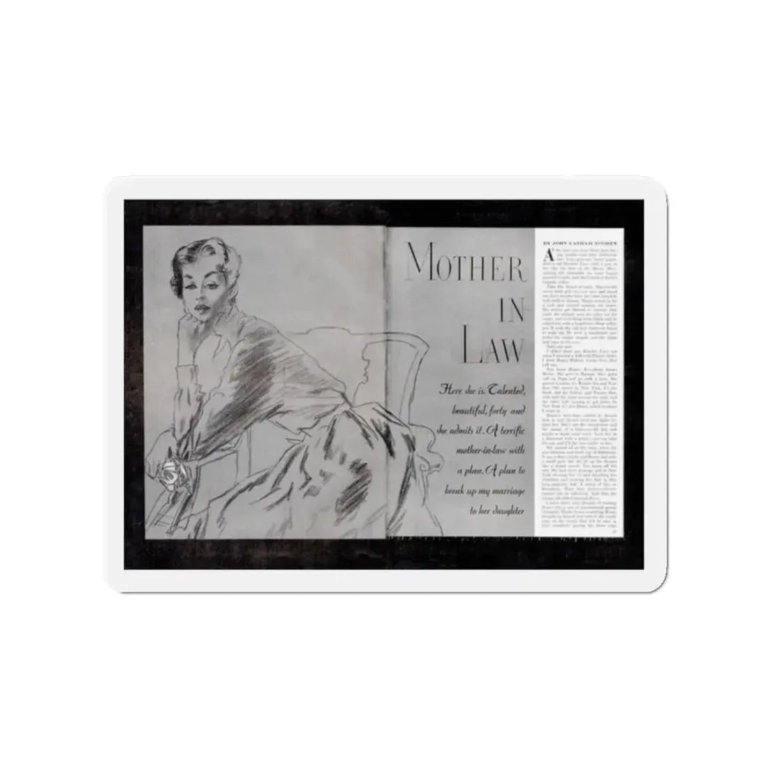 Mother In Law (1), Cosmopolitan, February 1954 (Magazine Illustration) Refrigerator Magnet - The Sticker Space