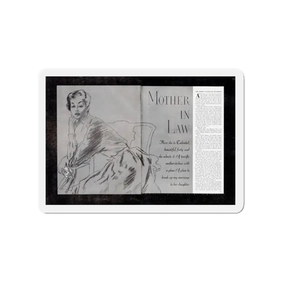 Mother In Law (1), Cosmopolitan, February 1954 (Magazine Illustration) Refrigerator Magnet - The Sticker Space