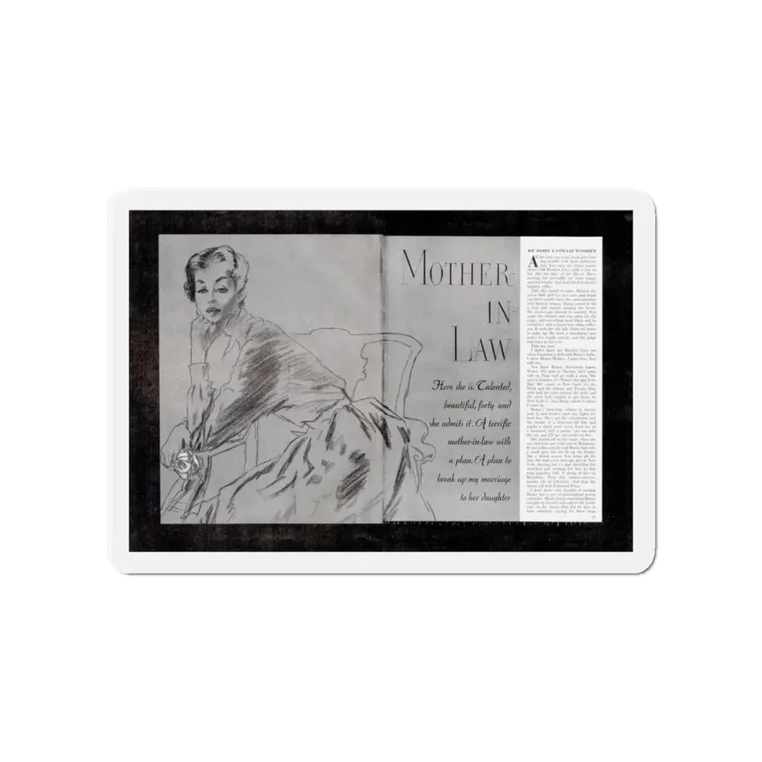 Mother In Law (1), Cosmopolitan, February 1954 (Magazine Illustration) Refrigerator Magnet - The Sticker Space