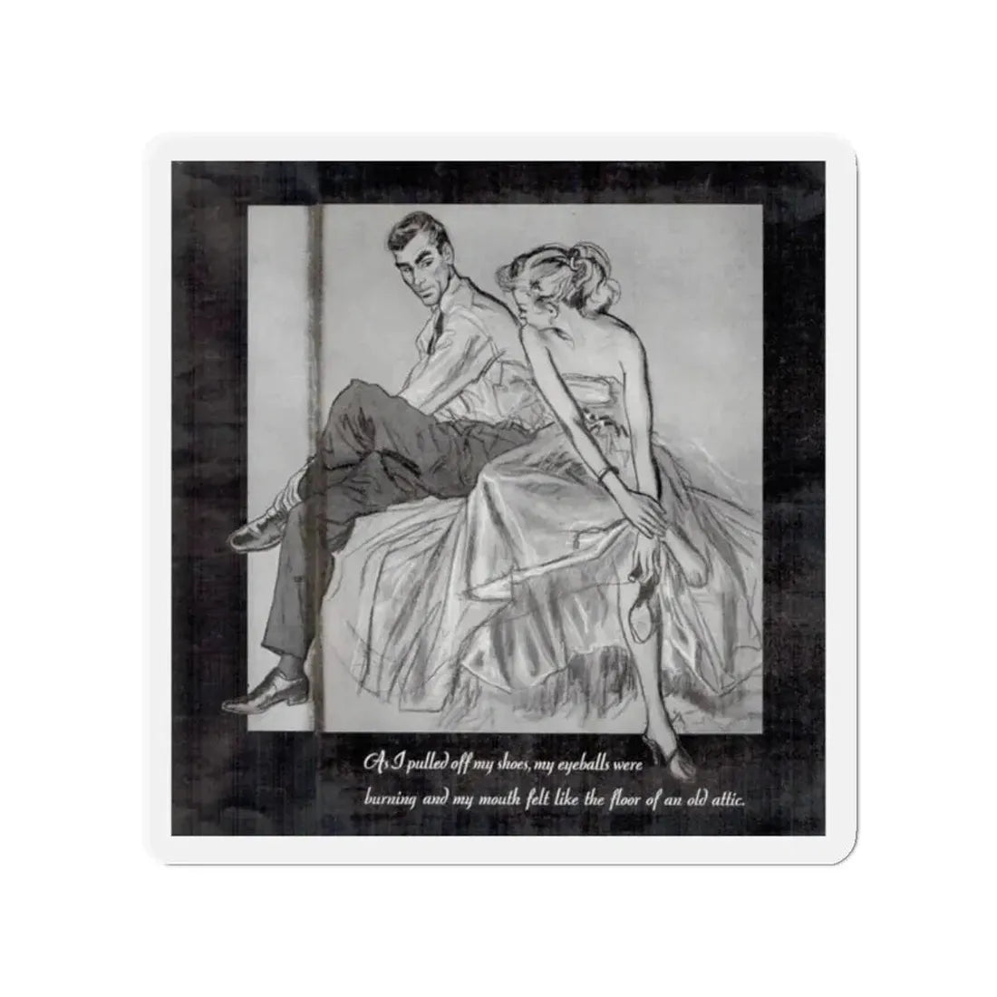 Mother In Law (2), Cosmopolitan, February 1954 (Magazine Illustration) Refrigerator Magnet 2 Inch - The Sticker Space