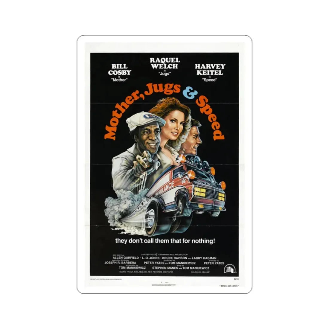 Mother Jugs & Speed 1976 Movie Poster STICKER Vinyl Die-Cut Decal 2 Inch - The Sticker Space