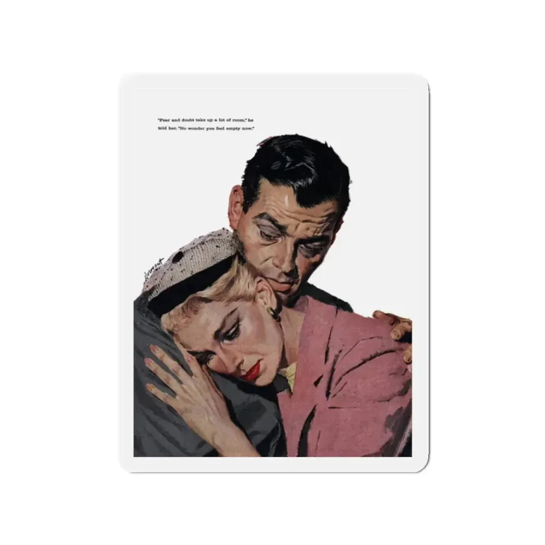 Mother of the Bride, Cosmopolitan, April 1957 (Magazine Illustration) Refrigerator Magnet 2 Inch - The Sticker Space