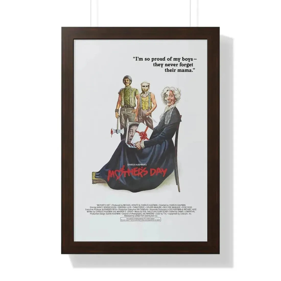 MOTHER'S DAY 1980 - Framed Movie Poster 16″ x 24″ Walnut - The Sticker Space