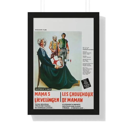 MOTHER'S DAY (BELGIAN) 1980 - Framed Movie Poster 16″ x 24″ Black - The Sticker Space