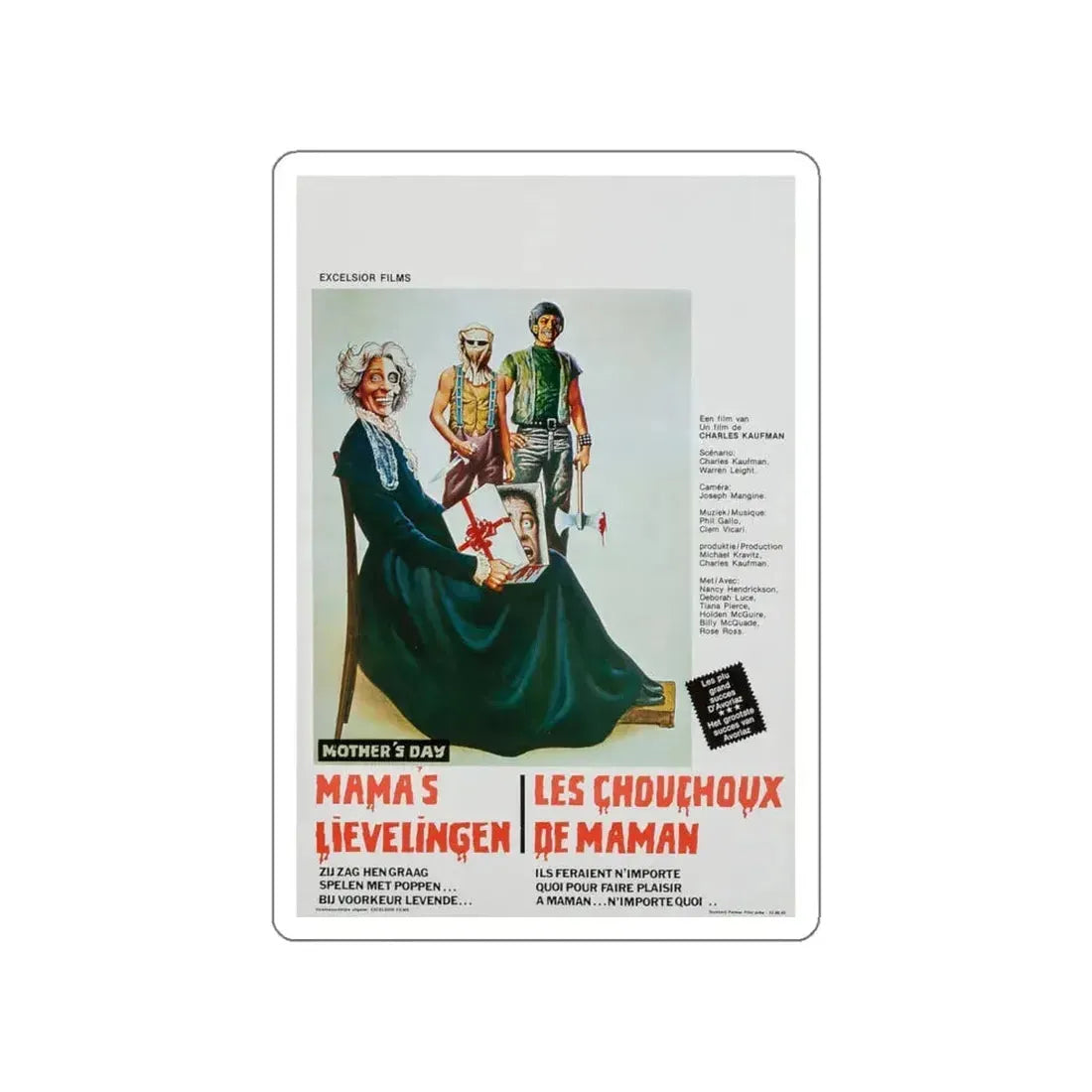 MOTHER'S DAY (BELGIAN) 1980 Movie Poster STICKER Vinyl Die-Cut Decal 6 Inch - The Sticker Space