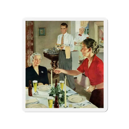 Mother's Night Off, McCall's, February 1953 (Magazine Illustration) Refrigerator Magnet - The Sticker Space