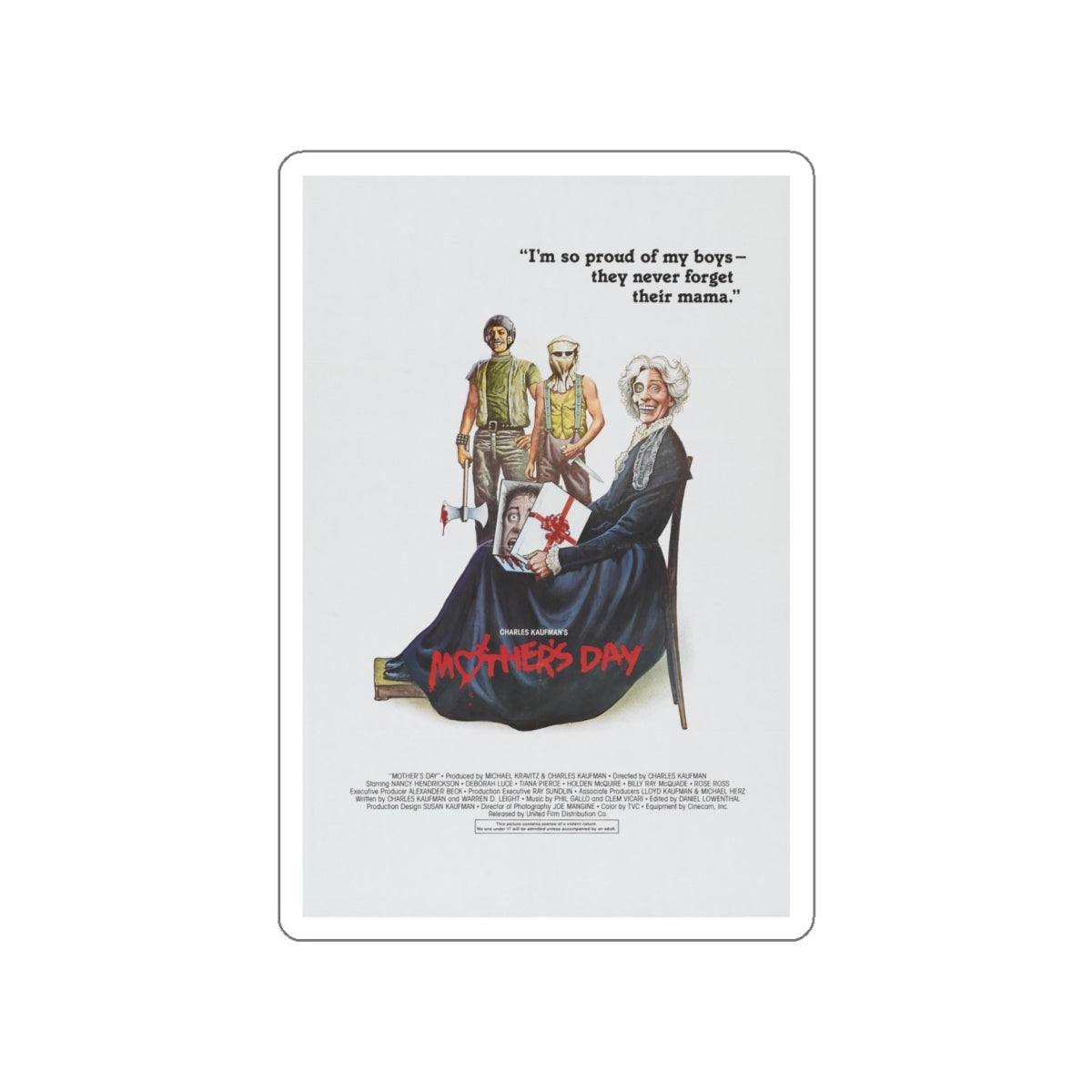 MOTHER'S DAY 1980 Movie Poster STICKER Vinyl Die-Cut Decal-4 Inch-The Sticker Space