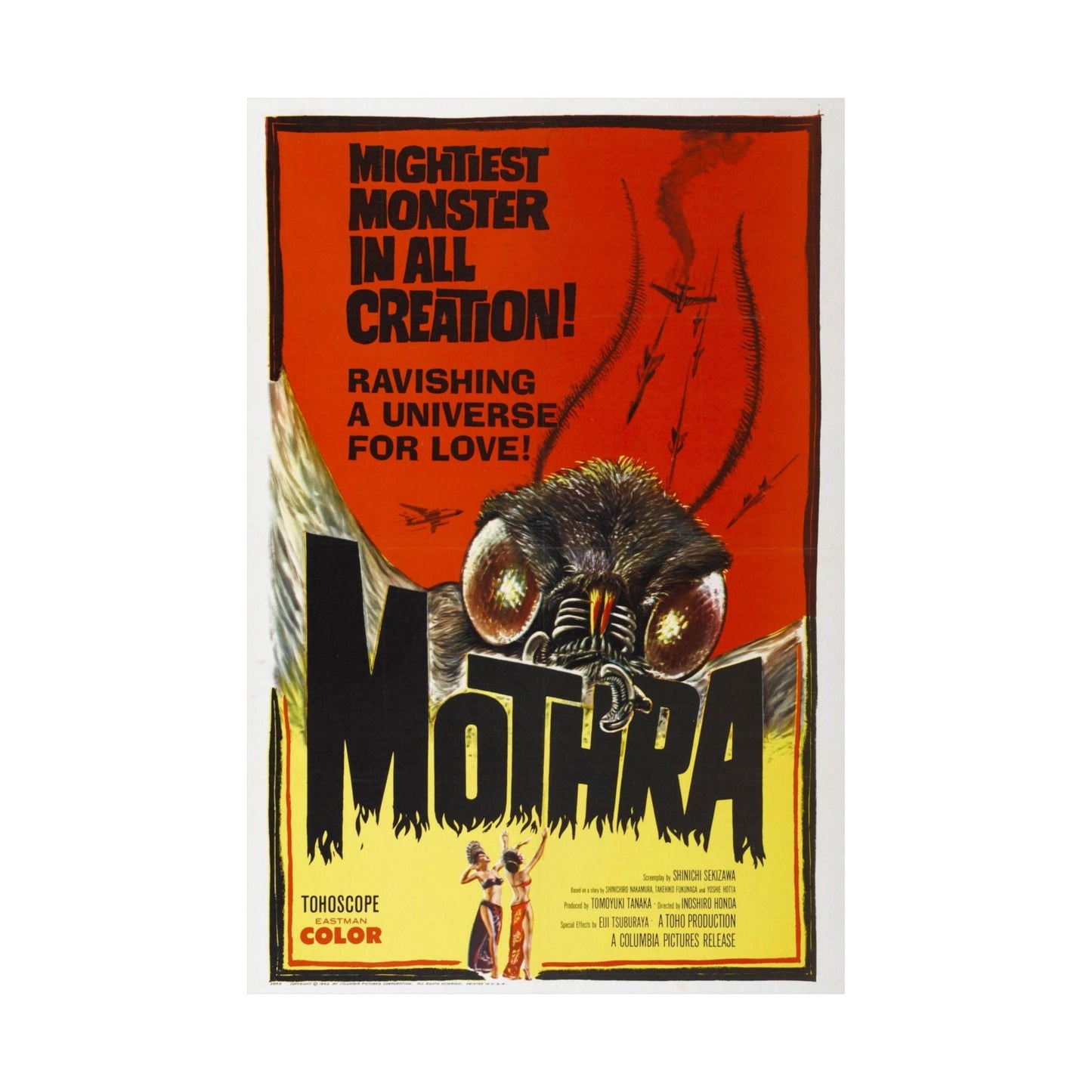 MOTHRA 1961 - Paper Movie Poster-The Sticker Space