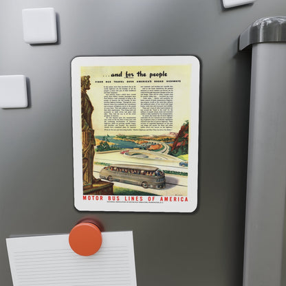 Motor Bus Lines of America ad (1) (Magazine Illustration) Refrigerator Magnet-The Sticker Space