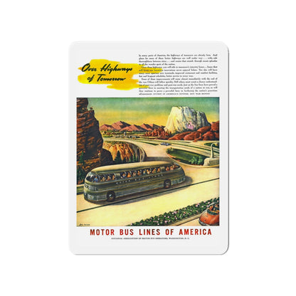 Motor Bus Lines of America ad (2) (Magazine Illustration) Refrigerator Magnet-4" x 4"-The Sticker Space