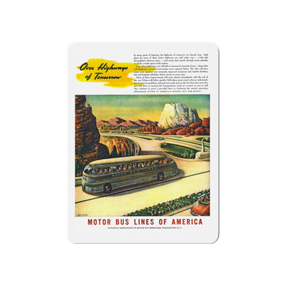 Motor Bus Lines of America ad (2) (Magazine Illustration) Refrigerator Magnet-5" x 5"-The Sticker Space