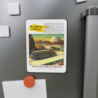 Motor Bus Lines of America ad (2) (Magazine Illustration) Refrigerator Magnet-The Sticker Space