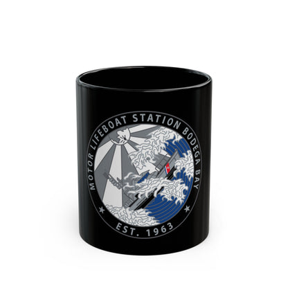 Motor Life Station Bodega Bay (U.S. Coast Guard) Black Coffee Mug-11oz-The Sticker Space