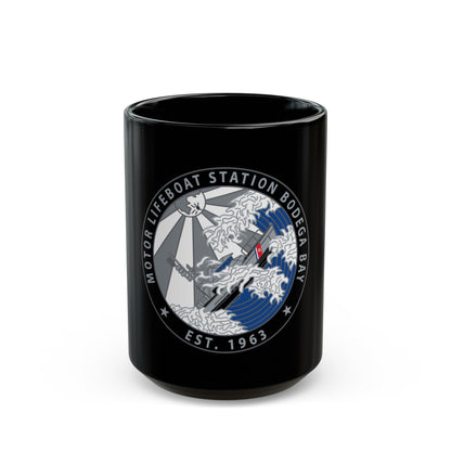 Motor Life Station Bodega Bay (U.S. Coast Guard) Black Coffee Mug-15oz-The Sticker Space