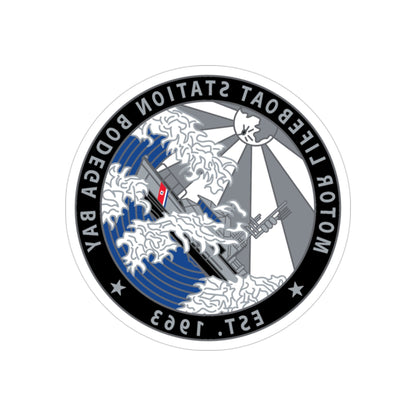 Motor Life Station Bodega Bay (U.S. Coast Guard) REVERSE PRINT Transparent STICKER-3" × 3"-The Sticker Space