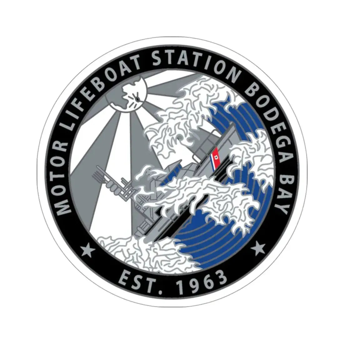 Motor Life Station Bodega Bay (U.S. Coast Guard) STICKER Vinyl Die-Cut Decal 3 Inch - The Sticker Space