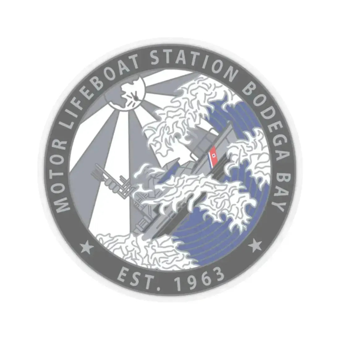 Motor Life Station Bodega Bay (U.S. Coast Guard) STICKER Vinyl Kiss-Cut Decal 2 Inch Transparent - The Sticker Space