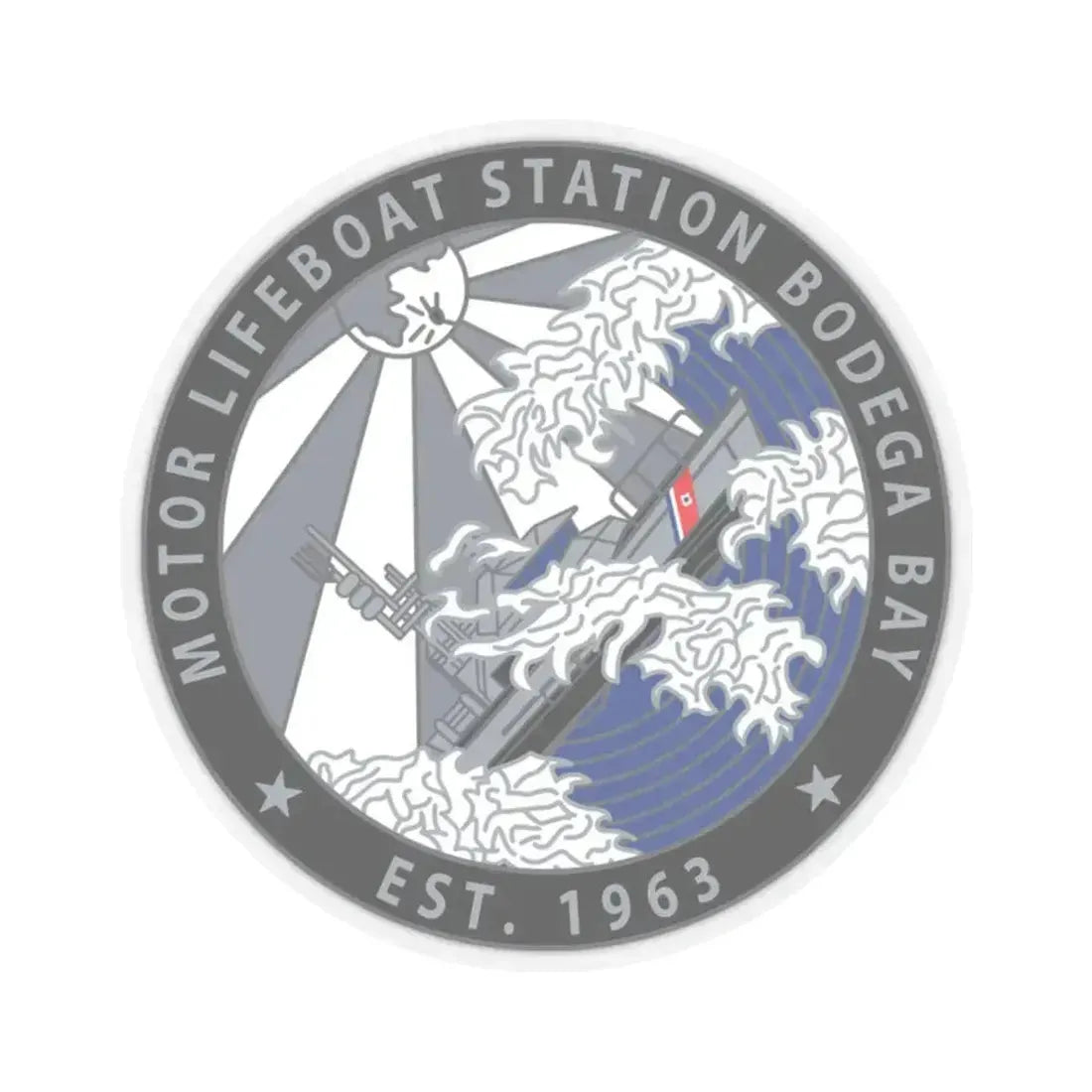 Motor Life Station Bodega Bay (U.S. Coast Guard) STICKER Vinyl Kiss-Cut Decal 6 Inch Transparent - The Sticker Space