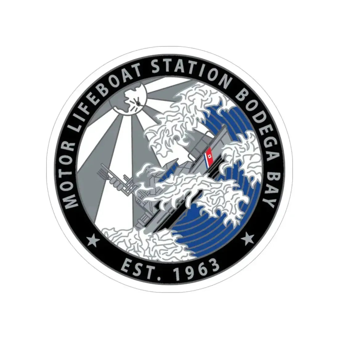 Motor Life Station Bodega Bay (U.S. Coast Guard) Transparent STICKER Die-Cut Vinyl Decal 6 Inch - The Sticker Space