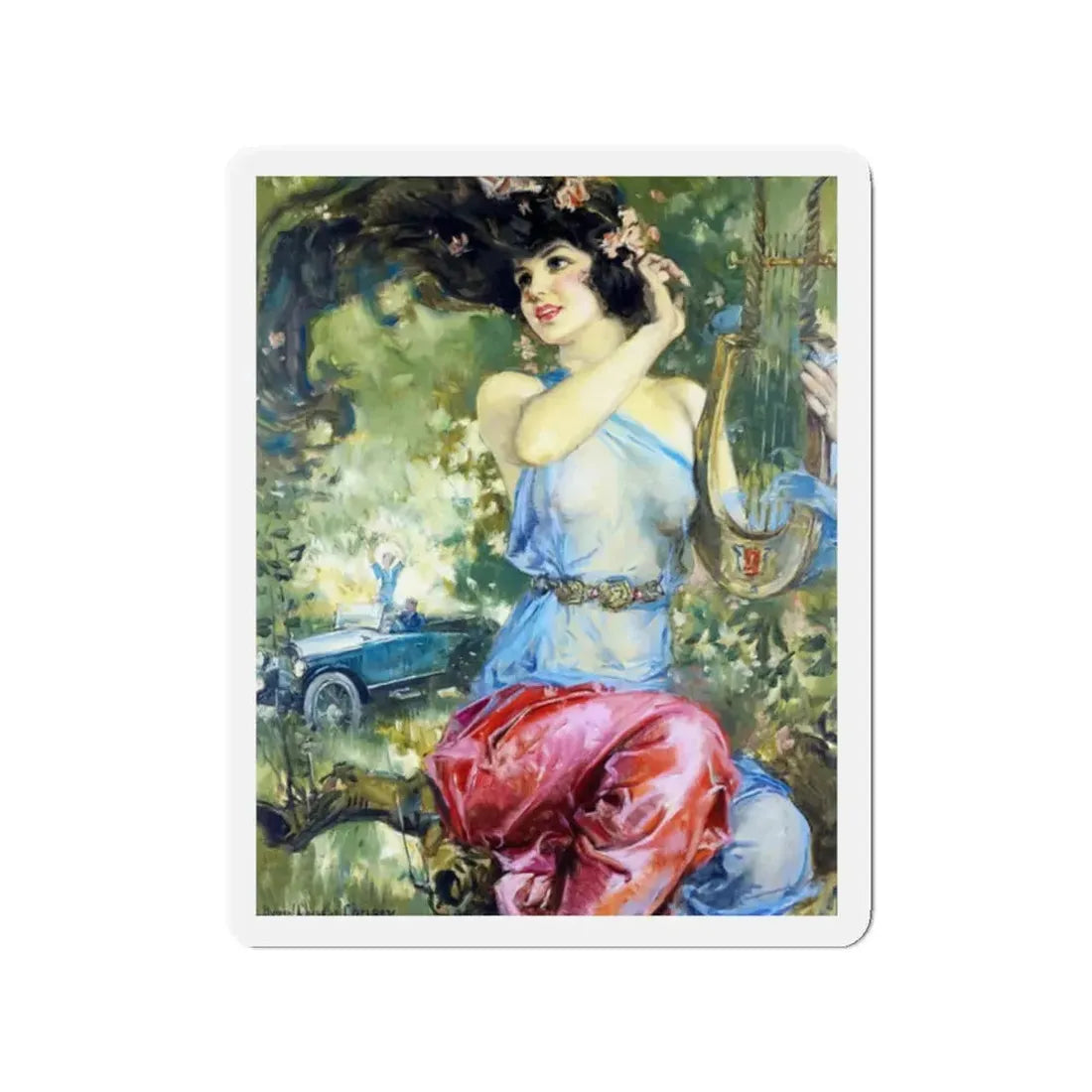 Motor Magazine Cover (Magazine Illustration) Refrigerator Magnet 2 Inch - The Sticker Space