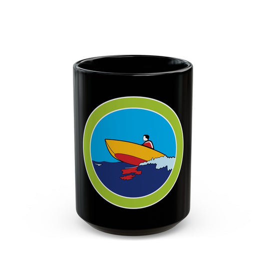 Motorboating (Boy Scout Merit Badge) Black Coffee Mug-15oz-The Sticker Space