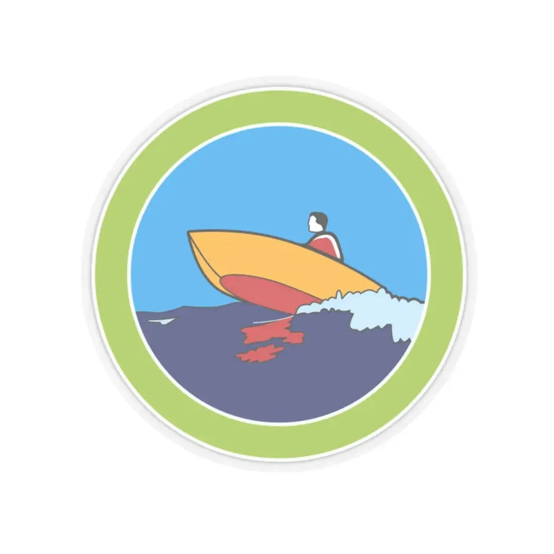 Motorboating (Boy Scout Merit Badge) STICKER Vinyl Kiss-Cut Decal 2 Inch Transparent - The Sticker Space