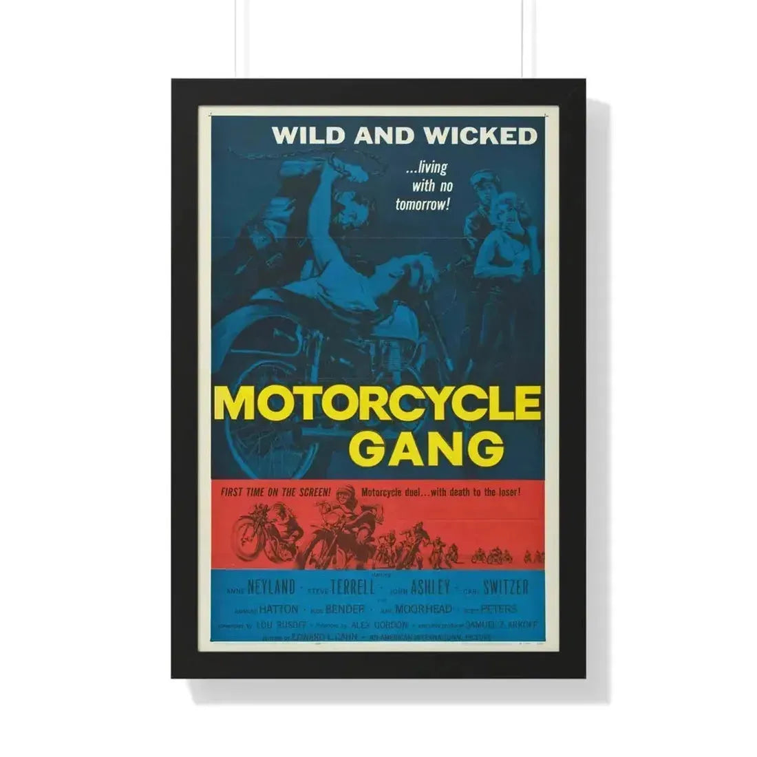 MOTORCYCLE GANG 1957 - Framed Movie Poster 20" x 30" Black - The Sticker Space