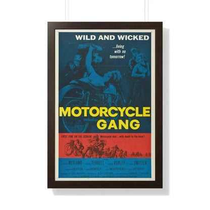 MOTORCYCLE GANG 1957 - Framed Movie Poster 20" x 30" Walnut - The Sticker Space