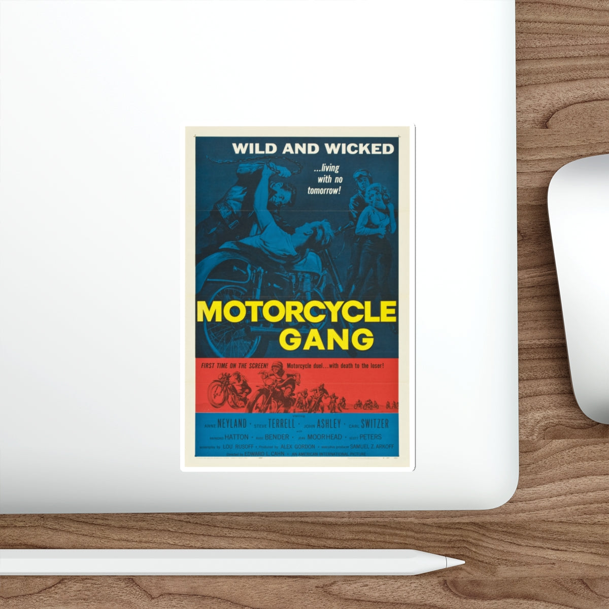 MOTORCYCLE GANG 1957 Movie Poster STICKER Vinyl Die-Cut Decal-The Sticker Space