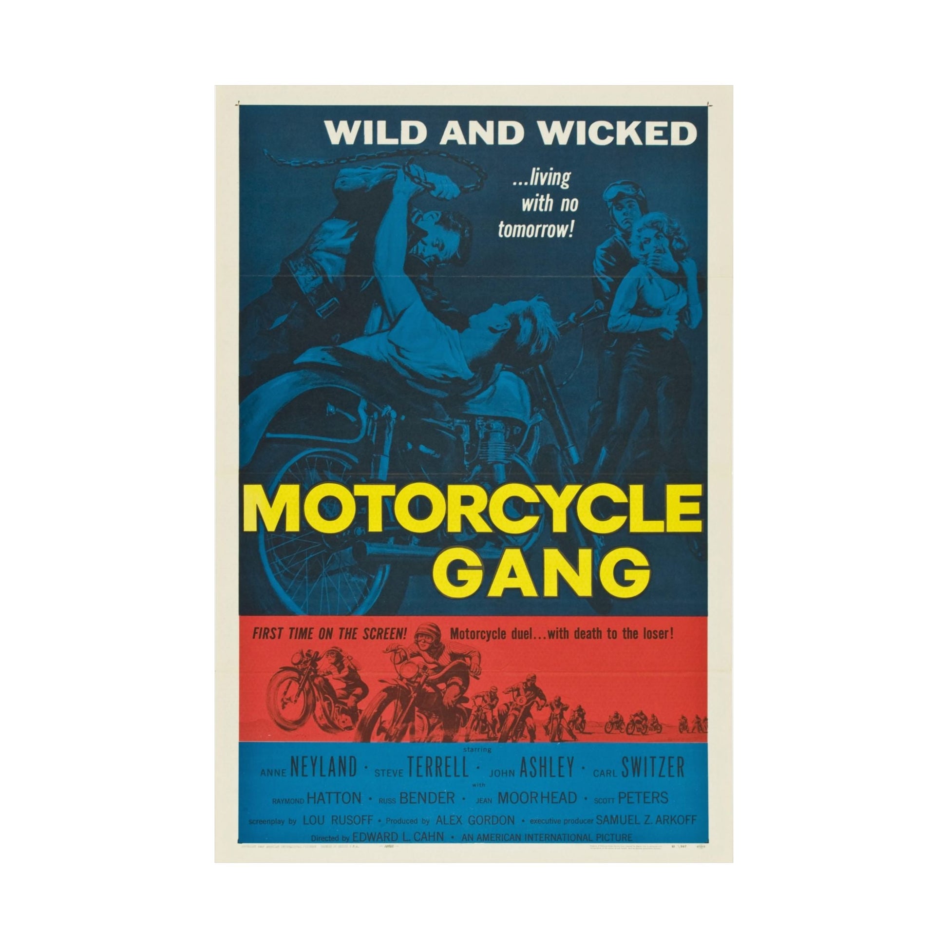 MOTORCYCLE GANG 1957 - Paper Movie Poster-The Sticker Space