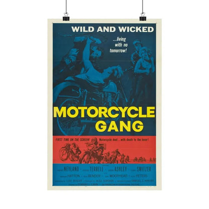 MOTORCYCLE GANG 1957 - Paper Movie Poster - The Sticker Space