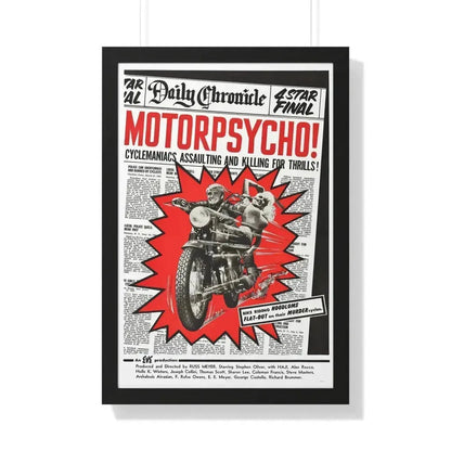 MOTORPSYCHO! 1965 - Framed Movie Poster 20" x 30" Black - The Sticker Space