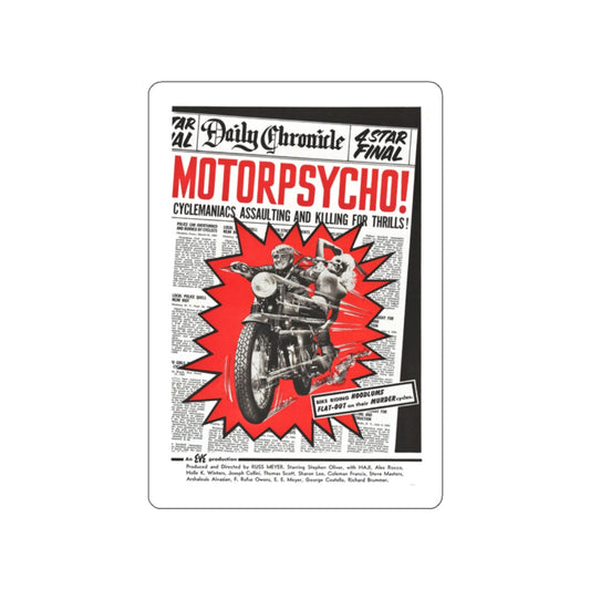 MOTORPSYCHO! 1965 Movie Poster STICKER Vinyl Die-Cut Decal-2 Inch-The Sticker Space